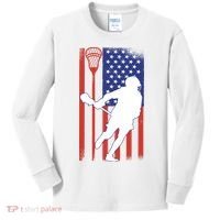 Lacrosse Usa Flag Kids Long Sleeve Shirt thumb 0