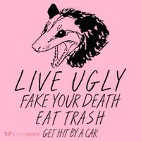 Live Ugly Fake Your Death Eat Trash Get Hit By A Car Opossum Coaster thumb 2