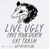 Live Ugly Fake Your Death Eat Trash Get Hit By A Car Opossum T-Shirt thumb 7