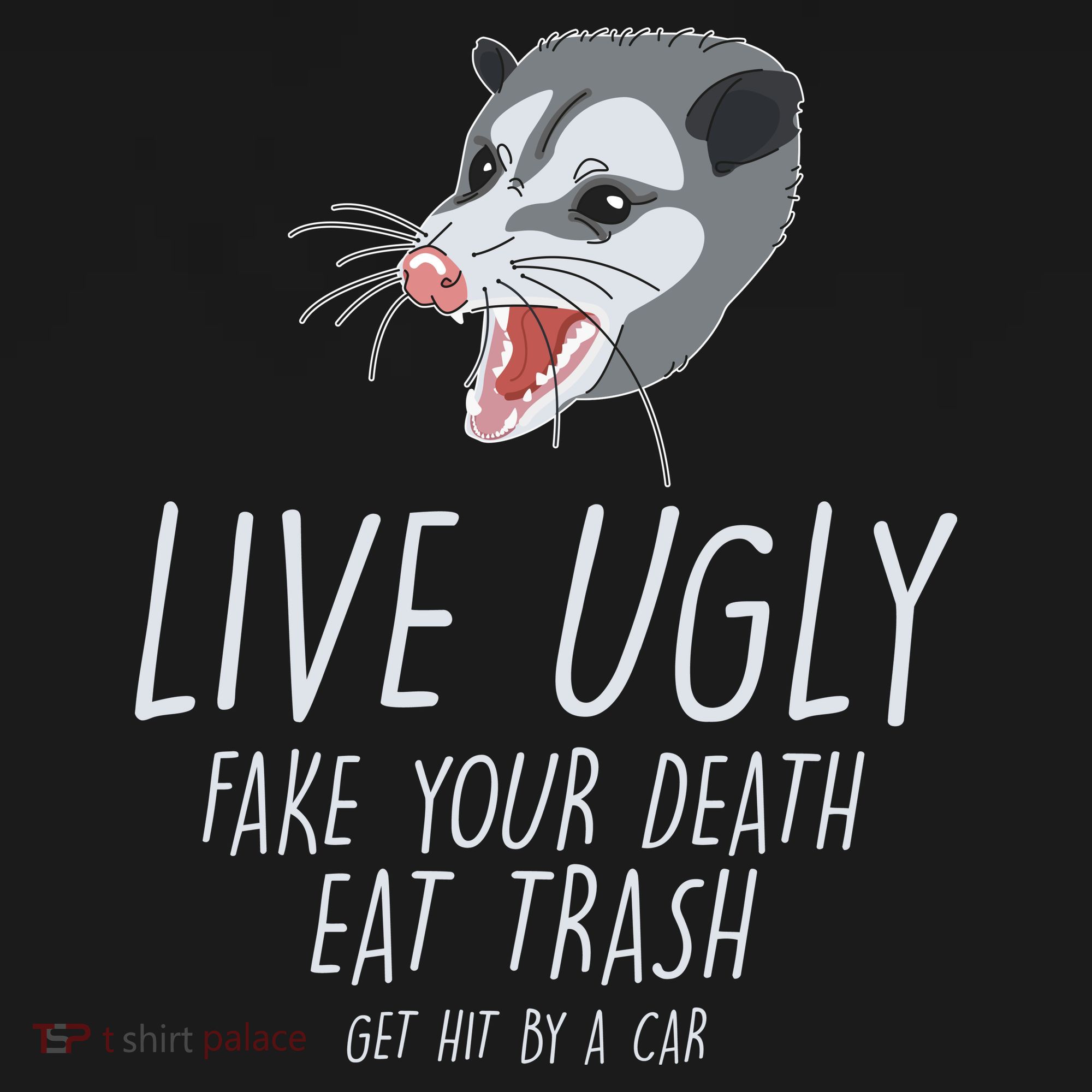 Live Ugly Fake Your Death Eat Trash Opossum Women's Hoodie