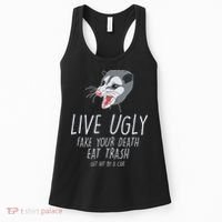 Live Ugly Fake Your Death Eat Trash Opossum Women's Tank Top thumb 0