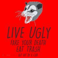 Live Ugly Fake Your Death Eat Trash Opossum Santa Hat thumb 1