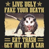 Live Ugly Fake Your Death Eat Trash Get Hit By A Car Opossum Beanie thumb 2