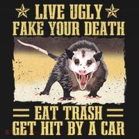 Live Ugly Fake Your Death Eat Trash Get Hit By A Car Opossum Visor thumb 3