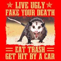 Live Ugly Fake Your Death Eat Trash Get Hit By A Car Opossum Santa Hat thumb 1