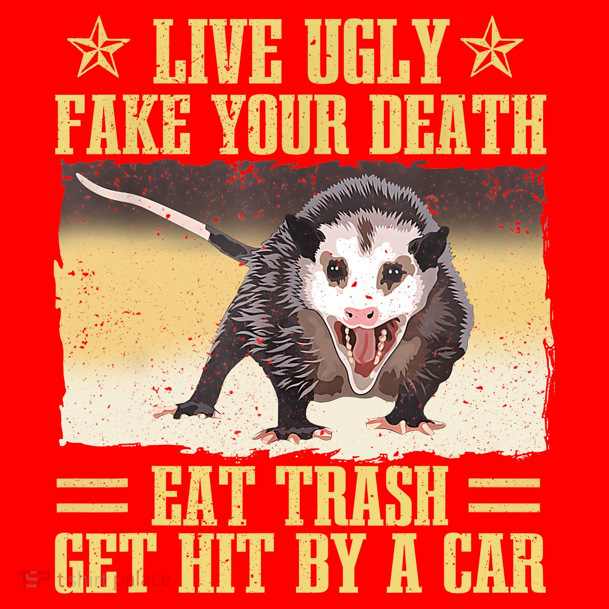 Live Ugly Fake Your Death Eat Trash Get Hit By A Car Opossum Santa Hat