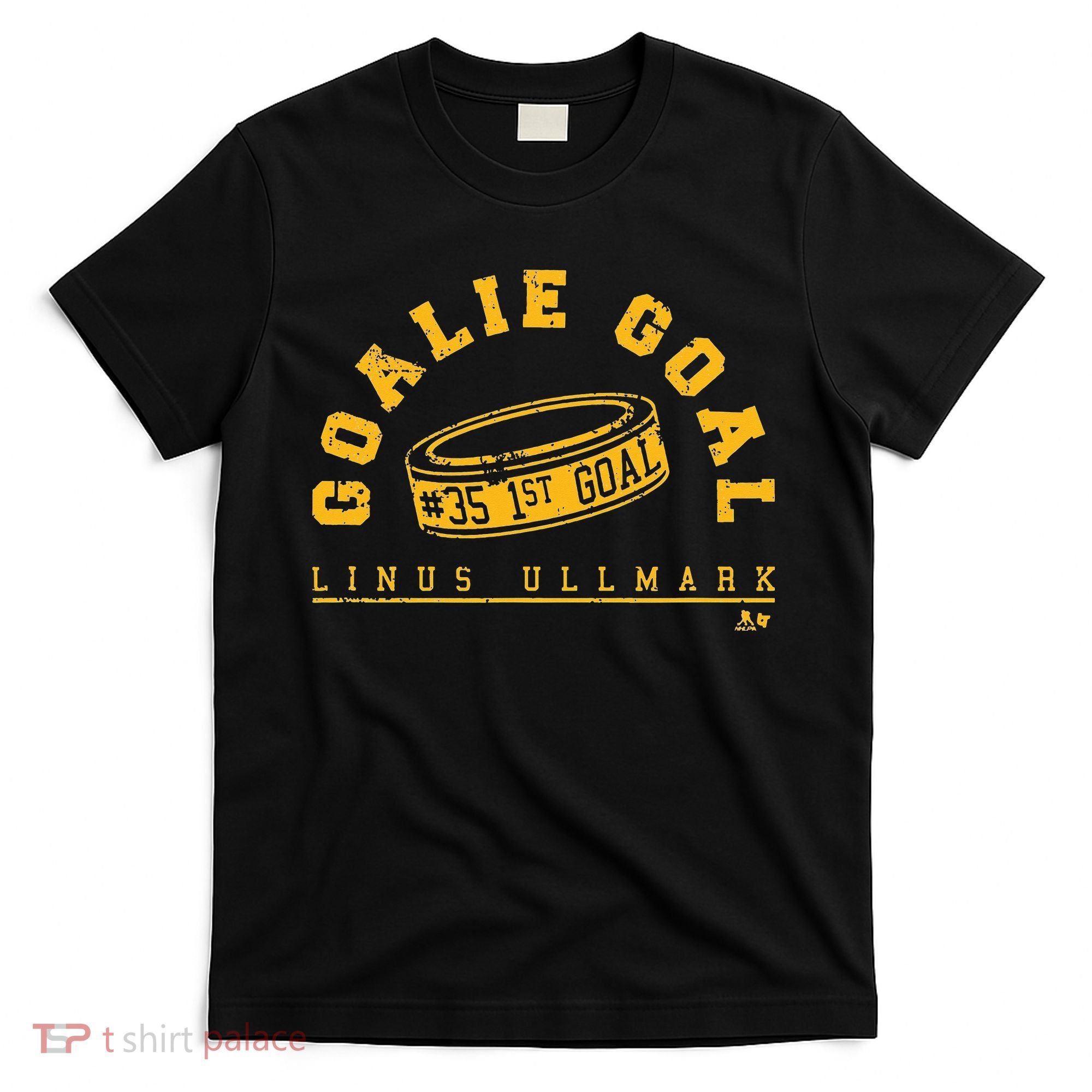 Linus Ullmark Goalie Goal Boston Hockey T-Shirt
