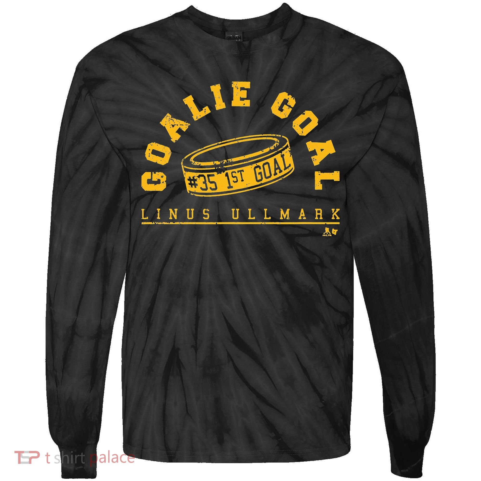Linus Ullmark Goalie Goal Boston Hockey Tie-Dye Long Sleeve Shirt