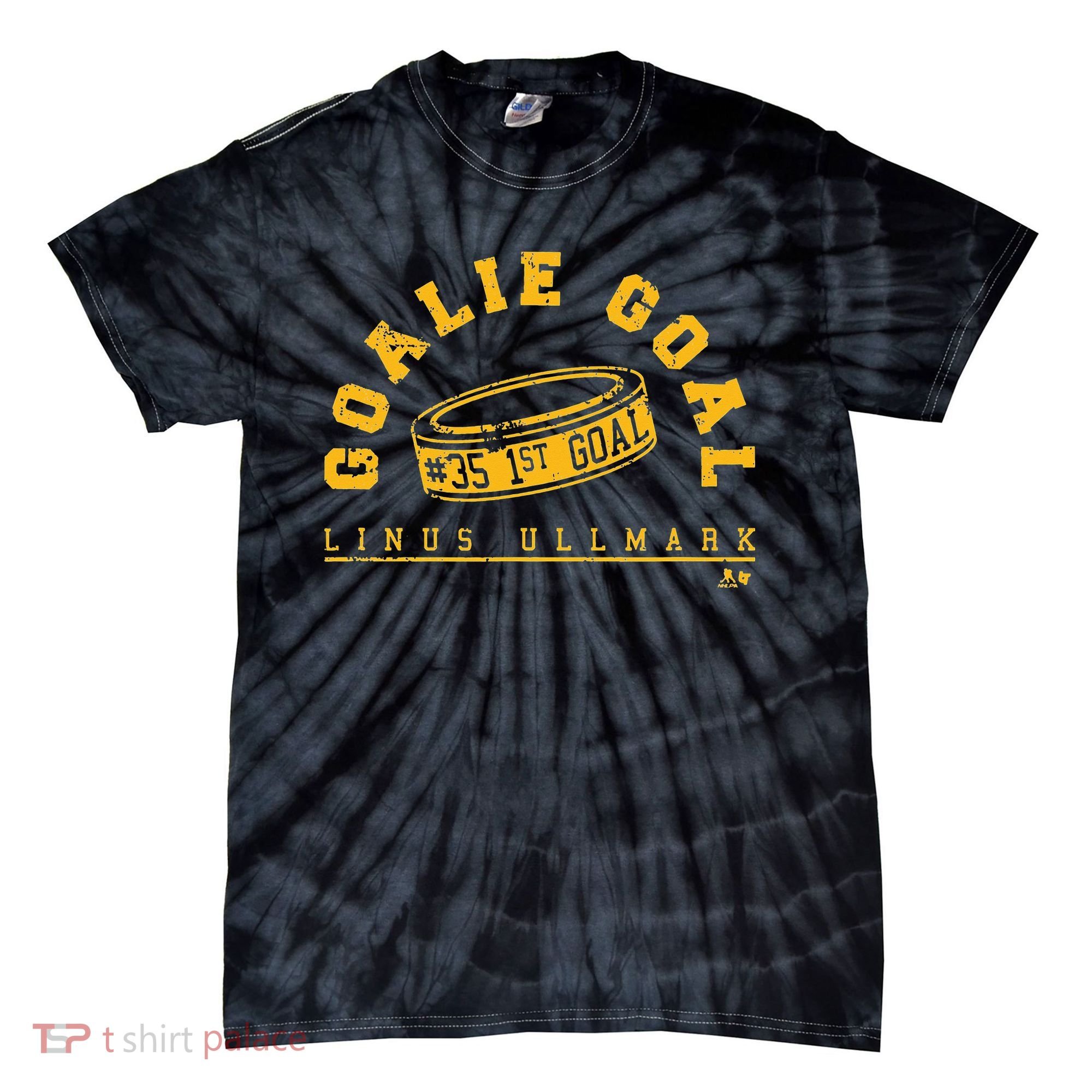 Linus Ullmark Goalie Goal Boston Hockey Tie-Dye T-Shirt