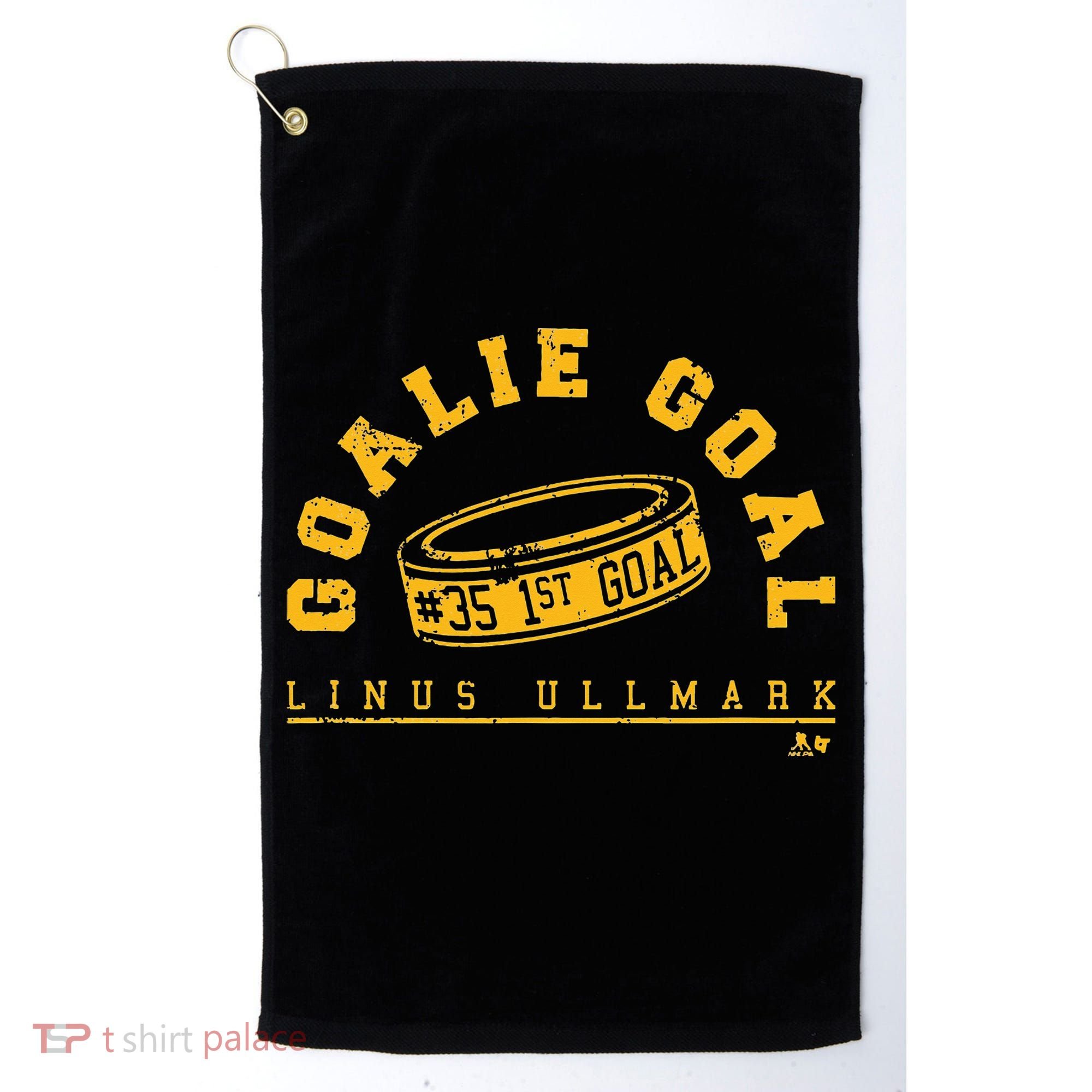 Linus Ullmark Goalie Goal Boston Hockey Golf Towel