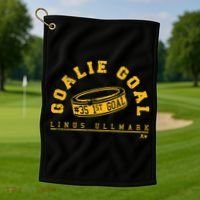 Linus Ullmark Goalie Goal Boston Hockey Golf Towel thumb 1