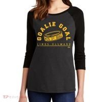 Linus Ullmark Goalie Goal Boston Hockey Women's Tri-Blend 3/4-Sleeve Raglan Shirt thumb 2