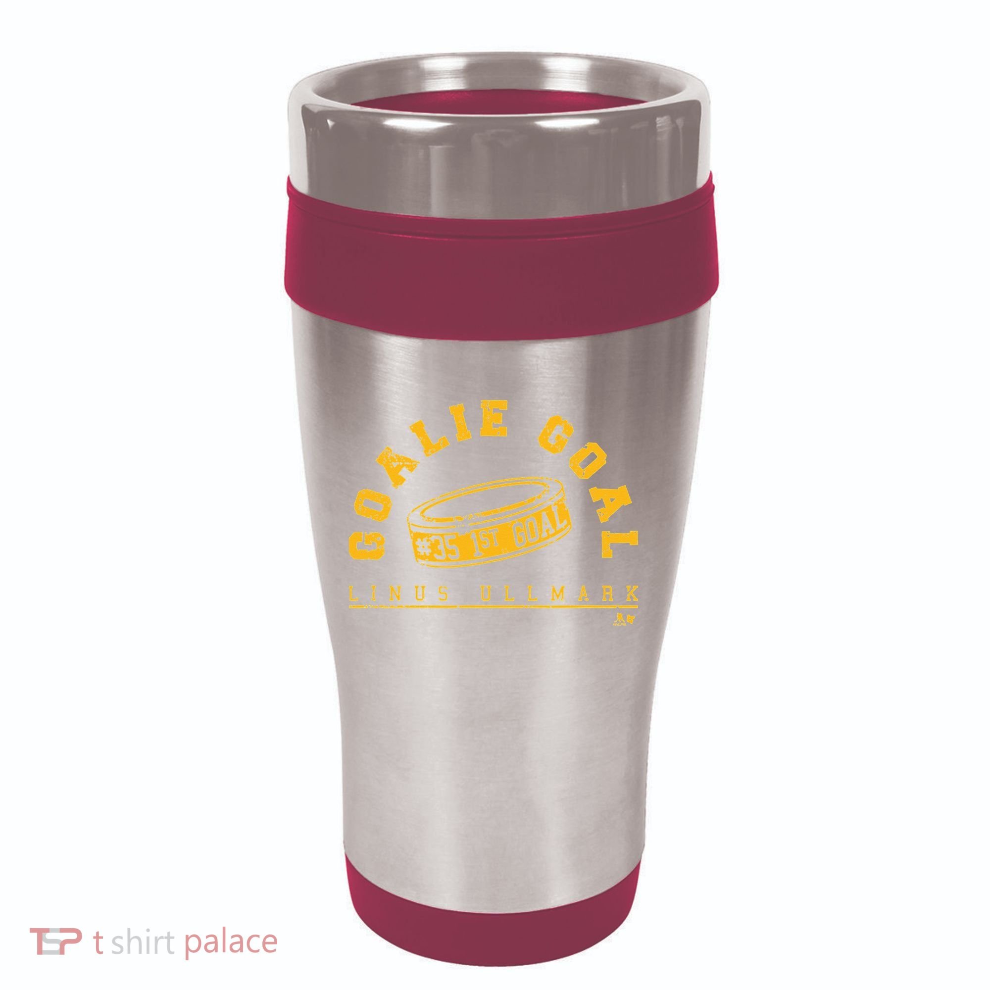 Linus Ullmark Goalie Goal Boston Hockey 16oz Travel Tumbler