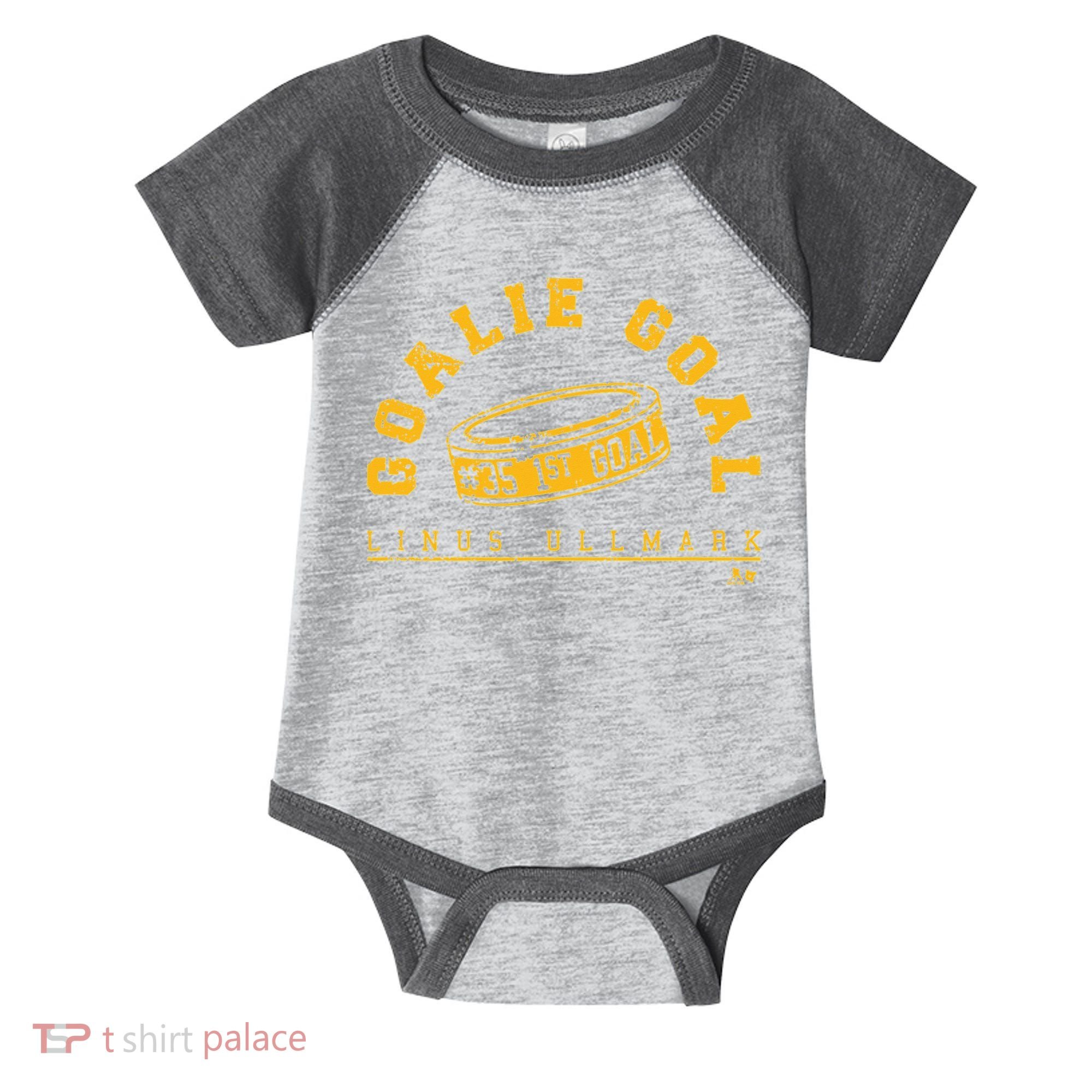 Linus Ullmark Goalie Goal Boston Hockey Infant Baby Jersey Bodysuit