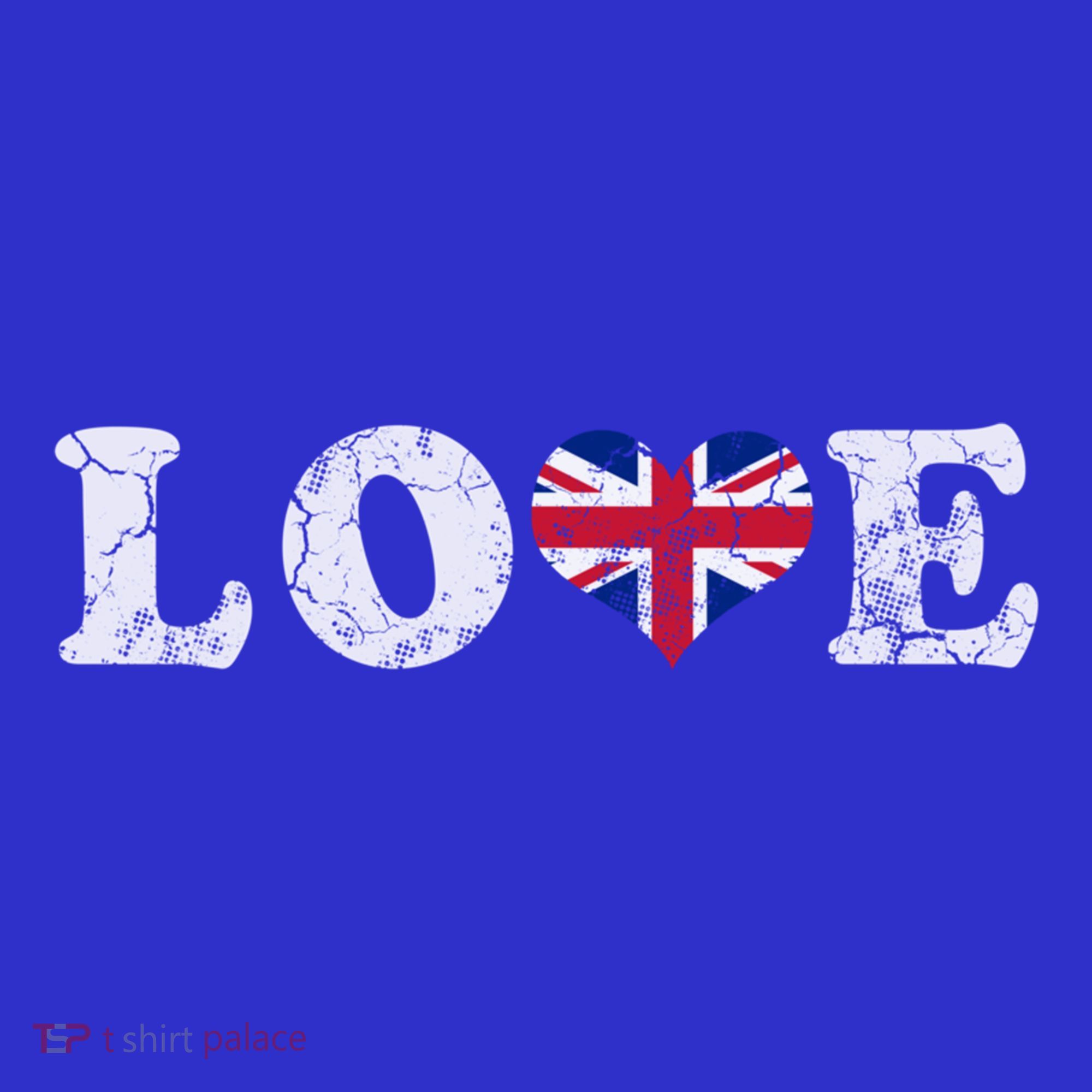 Love United Kingdom Union Jack Flag Heart Family Home Gift T-Shirt