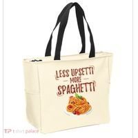 Less Upsetti More Spaghetti Pasta Lover Tote Bag thumb 2