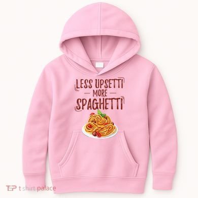 Less Upsetti More Spaghetti Pasta Lover Kids Hoodie