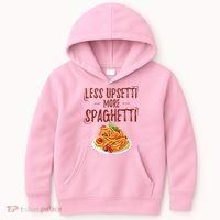 Less Upsetti More Spaghetti Pasta Lover Kids Hoodie thumb 0