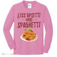 Less Upsetti More Spaghetti Pasta Lover Kids Long Sleeve Shirt thumb 0