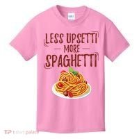 Less Upsetti More Spaghetti Pasta Lover Kids T-Shirt thumb 0