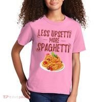 Less Upsetti More Spaghetti Pasta Lover Kids T-Shirt thumb 2