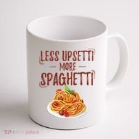 Less Upsetti More Spaghetti Pasta Lover Coffee Mug thumb 1