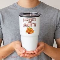 Less Upsetti More Spaghetti Pasta Lover Tumbler thumb 2