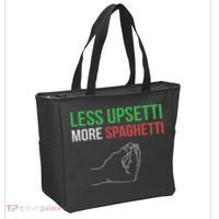 Less Upsetti More Spaghetti Funny Italian Sayings Tote Bag thumb 2