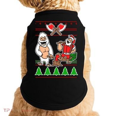 Lumberjack Santa Ugly Christmas Sweater Doggie Tank