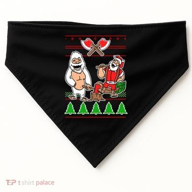 Lumberjack Santa Ugly Christmas Sweater USA-Made Doggie Bandana