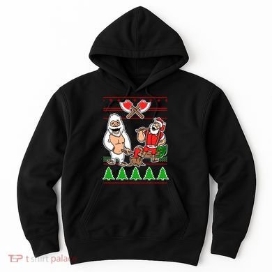 Lumberjack Santa Ugly Christmas Sweater Hoodie
