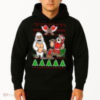 Lumberjack Santa Ugly Christmas Sweater Hoodie thumb 2