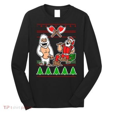 Lumberjack Santa Ugly Christmas Sweater Long Sleeve Shirt
