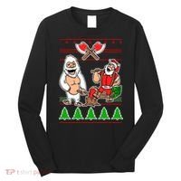 Lumberjack Santa Ugly Christmas Sweater Long Sleeve Shirt thumb 0