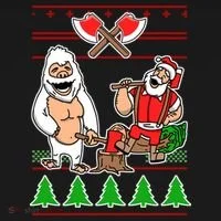 Lumberjack Santa Ugly Christmas Sweater Long Sleeve Shirt thumb 2