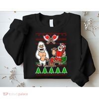 Lumberjack Santa Ugly Christmas Sweater Sweatshirt thumb 2