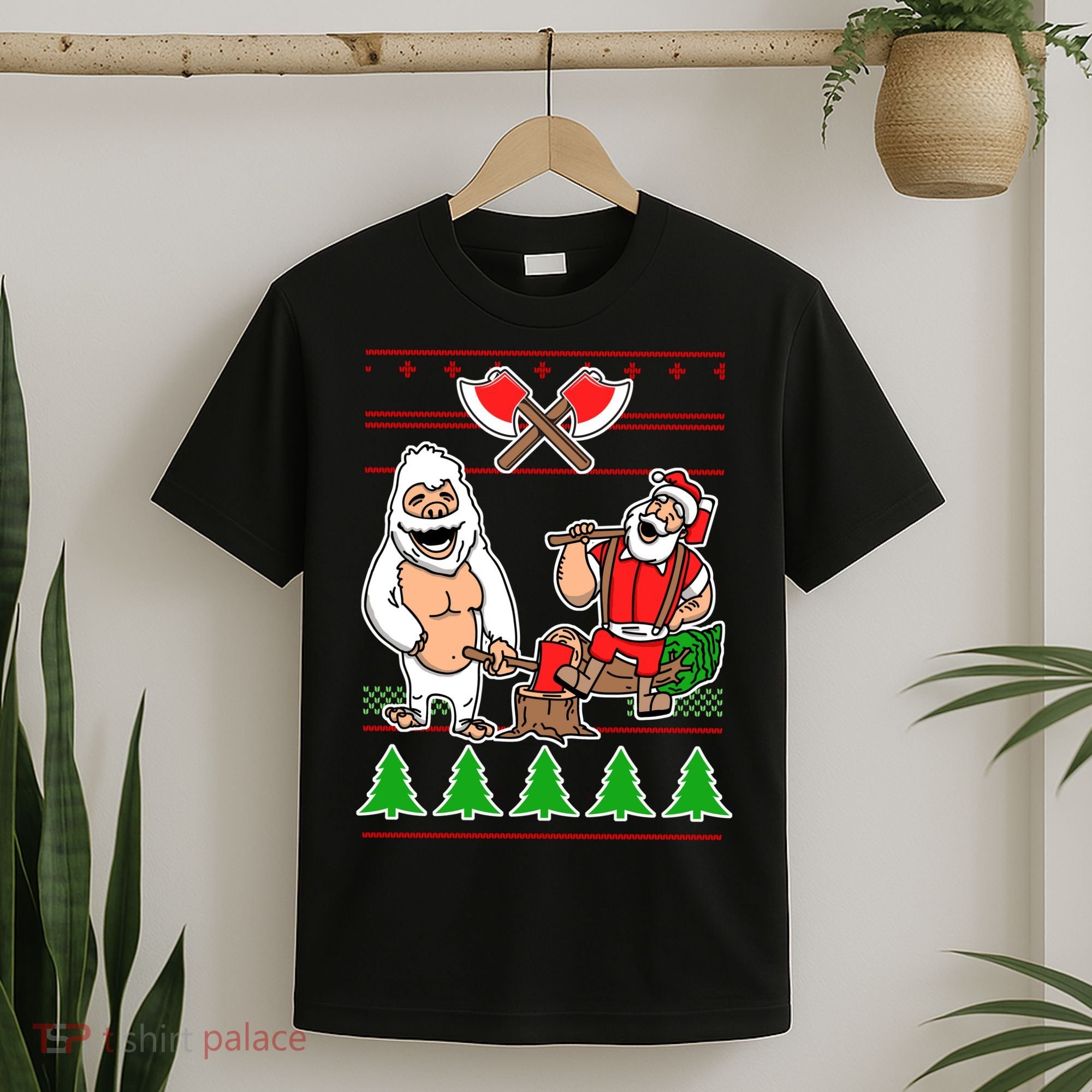 Lumberjack Santa Ugly Christmas Sweater T-Shirt