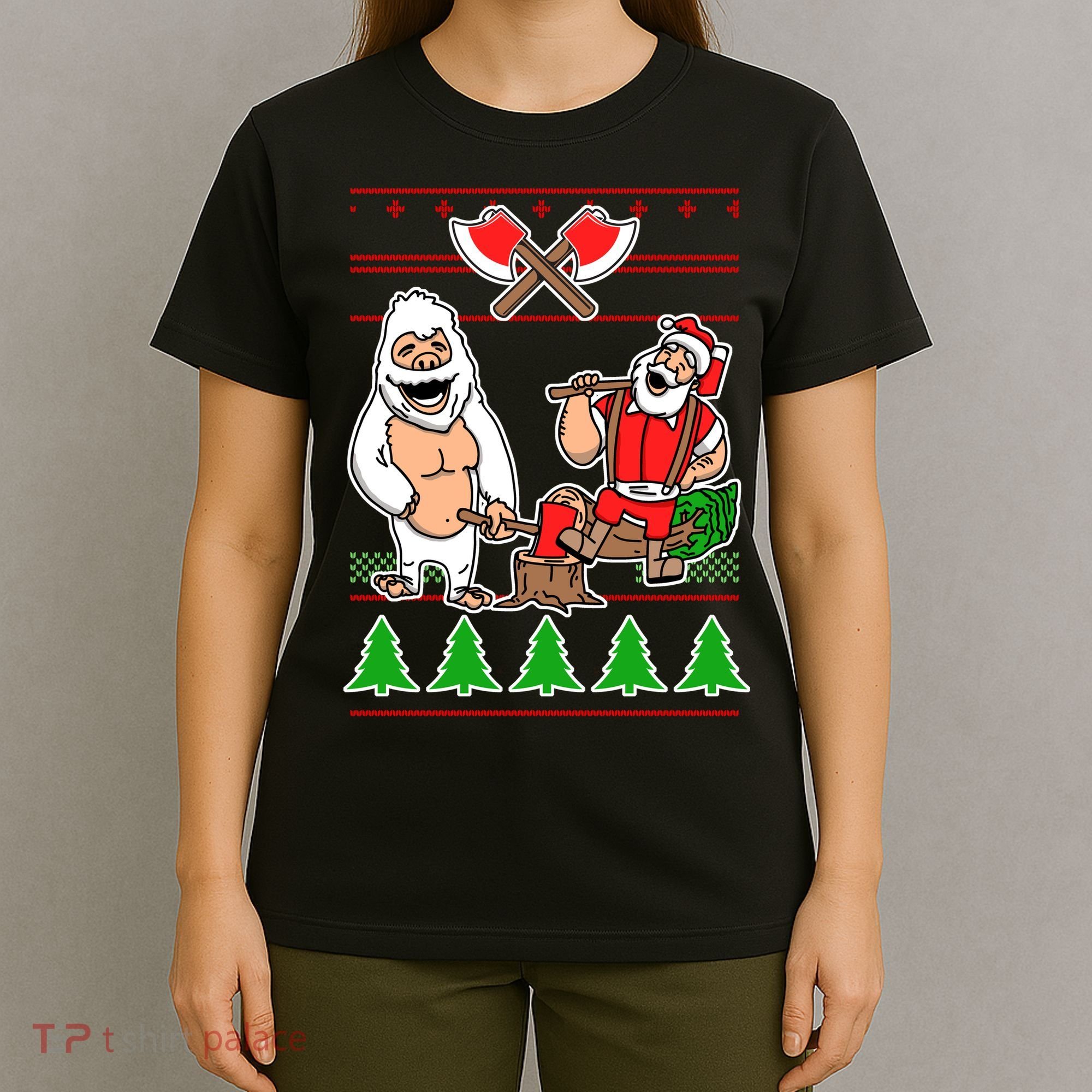 Lumberjack Santa Ugly Christmas Sweater T-Shirt