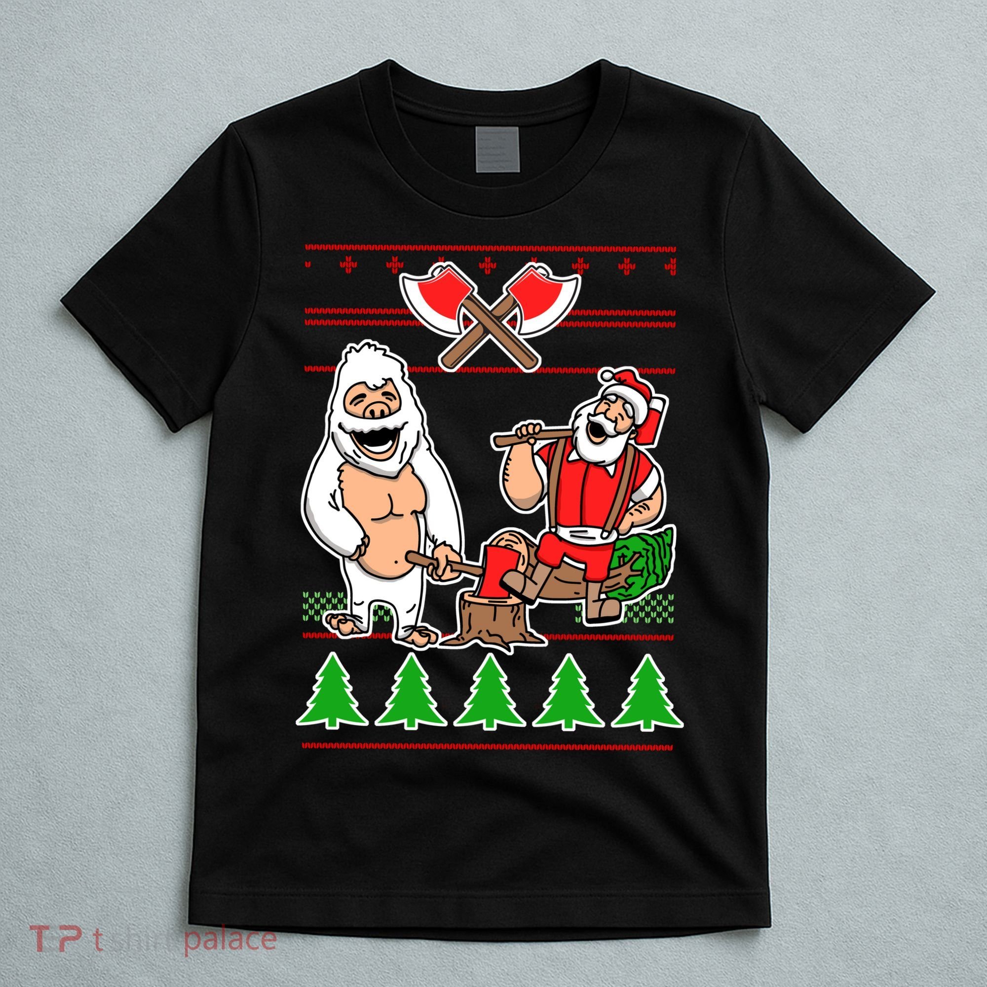 Lumberjack Santa Ugly Christmas Sweater T-Shirt