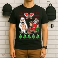 Lumberjack Santa Ugly Christmas Sweater T-Shirt thumb 6