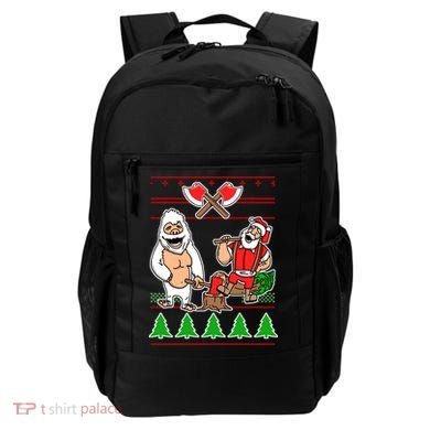 Lumberjack Santa Ugly Christmas Sweater Backpack