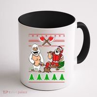 Lumberjack Santa Ugly Christmas Sweater Coffee Mug thumb 1