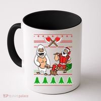 Lumberjack Santa Ugly Christmas Sweater Coffee Mug thumb 0