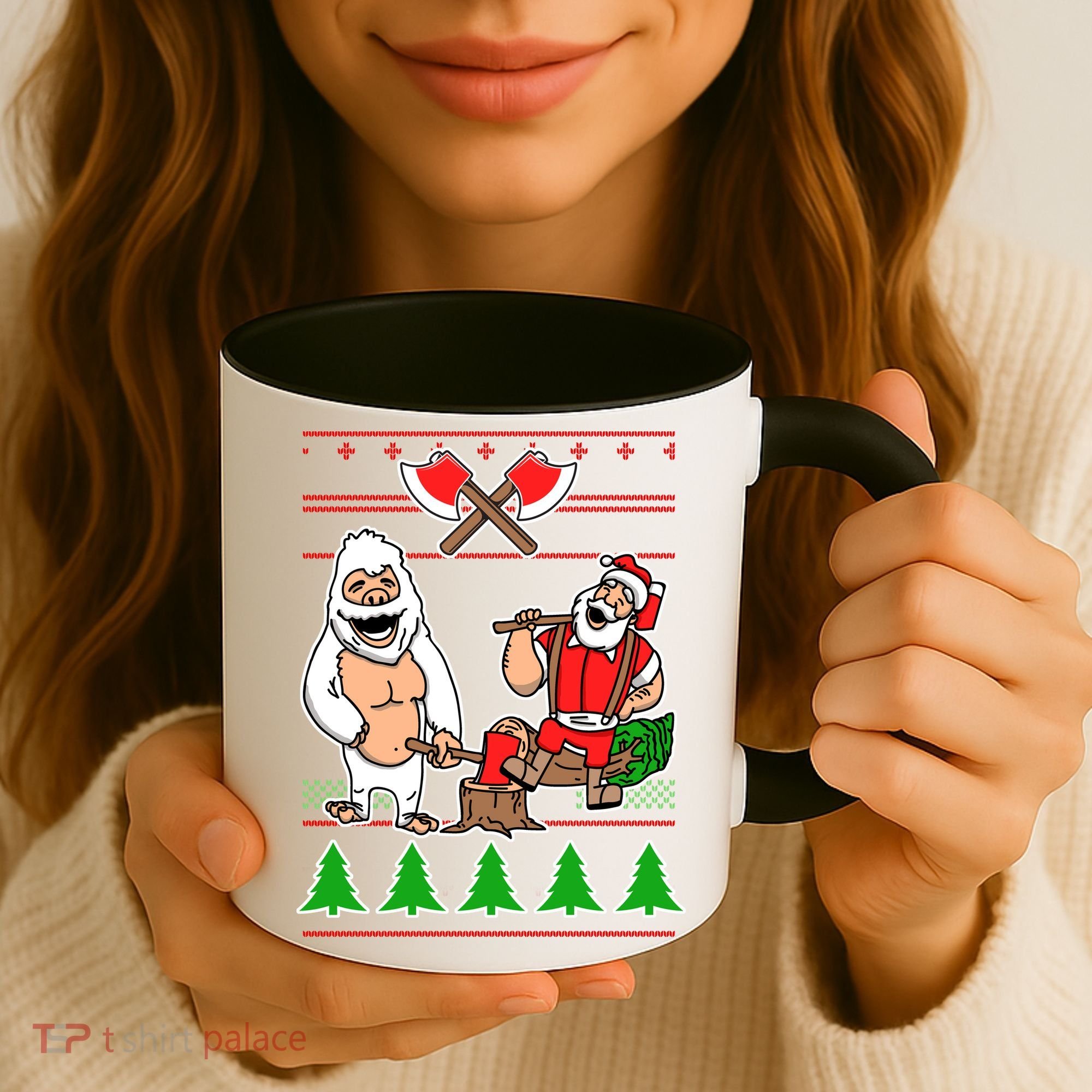 Lumberjack Santa Ugly Christmas Sweater Coffee Mug
