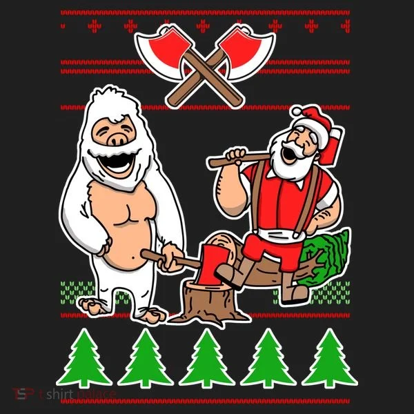 Lumberjack Santa Ugly Christmas Sweater Beanie