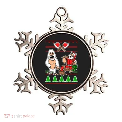 Lumberjack Santa Ugly Christmas Sweater Ornament