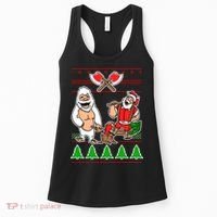 Lumberjack Santa Ugly Christmas Sweater Women's Tank Top thumb 0