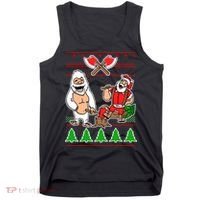 Lumberjack Santa Ugly Christmas Sweater Tank Top thumb 0
