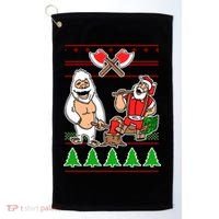 Lumberjack Santa Ugly Christmas Sweater Golf Towel thumb 0