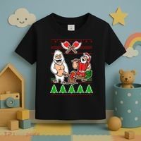 Lumberjack Santa Ugly Christmas Sweater Toddler T-Shirt thumb 3